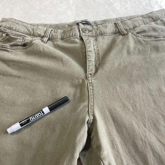 Supplies Skinny Moto Pants Womens Size 20W Olive Green High Rise Outdoor Stretch - Picture 8 of 16